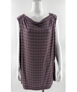 Cj Banks Mosaic Print Pink Womens Top Plus Size 2X Stretch Cowl Neck Blouse - $602.13 MXN