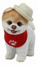 Straw Hat Boo The World&#39;s Cutest Pomeranian Dog Statue Pet Pal Dogs Coll... - £23.10 GBP