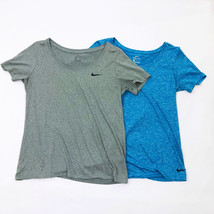 Nike Dri Fit T Shirts Womens Size Medium Set of 2 Gray Blue - £19.73 GBP