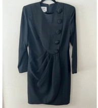 Vintage Scaasi Dress 10 Knee Length Suit Style Black 80’s - £62.26 GBP