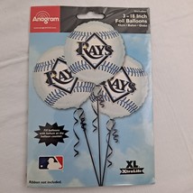 MLB Tampa Bay Rays Foil Balloons 18 In Sports Fan Party Decoration Three... - £7.91 GBP