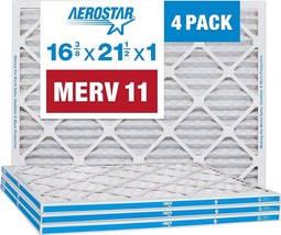 Aerostar 16 3/8 X 21 1/2 X 1 Merv 11 Pleated, Actual Size: 16 3/8&quot;X21 1/... - $49.96