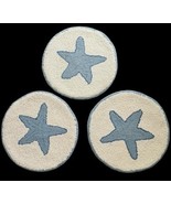 Vtg LL Bean Chair Pads Lot of 3 Starfish Hooked Wool Sea Star 15&quot; Rugs S... - $41.47