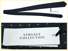 Versace Men&#39;s Tie Silk Tweed Made In Italy! Bargain Price! VE08 T0G - £58.51 GBP