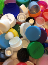 50 Plastic Bottle Caps Lids Tops Craft Art Projects Mixed Color Sizes Up... - $6.92