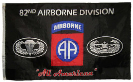 Large 3x5FT Flag Black U.S. Army 82nd Airborne Division All American Veteran USA - £11.00 GBP
