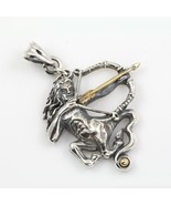 Sagittarius Two Tone Sterling Silver Pendant Zodiac Charm - $3,095.00 MXN