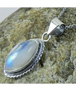 925 Silver Rainbow Moonstone Women Pendant Necklace 3 Pc Wholesale Lot - $157.23