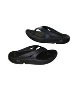 OOFOS Original Mens 9 Women&#39;s 11 Recovery Black Thong Flip Flop Sandals ... - $29.40