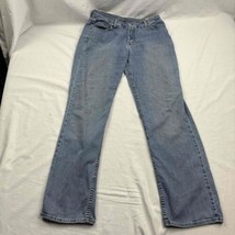 Rider&#39;s By Lee Womens Straight Jeans Blue Denim Stretch High Rise Light ... - $13.86
