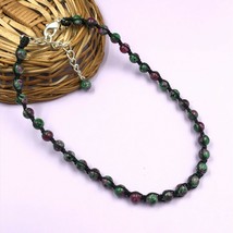 Natural Ruby Zoisite 8x8 mm Beads Adjustable Thread Necklace ATN-8 - £11.41 GBP