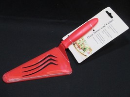 Red Kitchen Pizza Pie Cake Lasagna Server and Cutter Sharp Serrated Edge... - $11.98