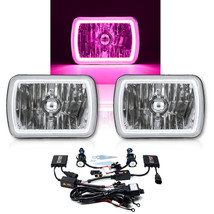 7X6 Pink SMD Halo Glass Metal Headlight 35w 6K HID Light Bulb Headlamp Pair - £159.87 GBP