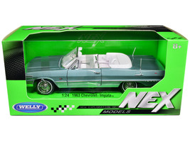 1963 Chevrolet Impala Convertible Light Blue Metallic with White Interior &quot;NEX M - £32.40 GBP