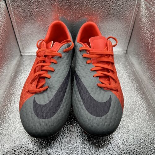 Nike Womens Hypervenom Phelon 3 Soccer Cleats Size 10  Red Grey 881542-058 - £29.89 GBP