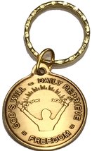 Gods Will = Daily Reprieve = Freedom AA Keychain Medallion Key Tag - £5.41 GBP