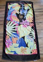 Vintage 1990s Tropical Jungle Animals Beach Towel 56x26.5 Toucan Monkey ... - £21.74 GBP