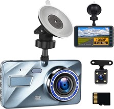 4&quot; Dash Cam for Car Front Rear with 32G TF Card 1080P FHD DVR Car Dashboard Came - £44.51 GBP