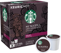 Starbucks Sumatra Coffee 16 to 96 Count Keurig K cup Pods Pick Any Quantity - $17.88+