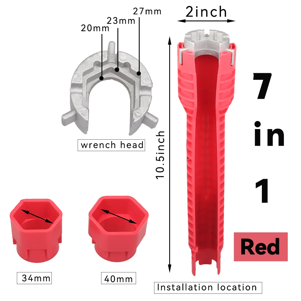 8 In 1 Basin Flume Wrench Faucet Sink Installer Plumbing Tool Repair Hand Tool F - £167.33 GBP