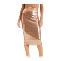 Culpos x INC Womens XS Nude Sequined Lined Pencil Midi Skirt NWT AT46 - £35.11 GBP