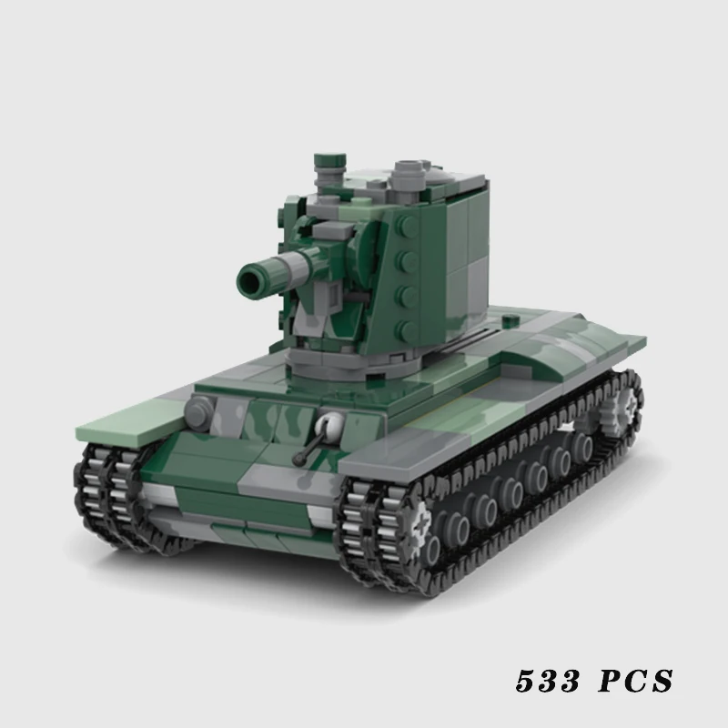 WW2 Military Equipment KV-2 Heavy Tank MOC Building Block Assemble Model Display - £58.16 GBP