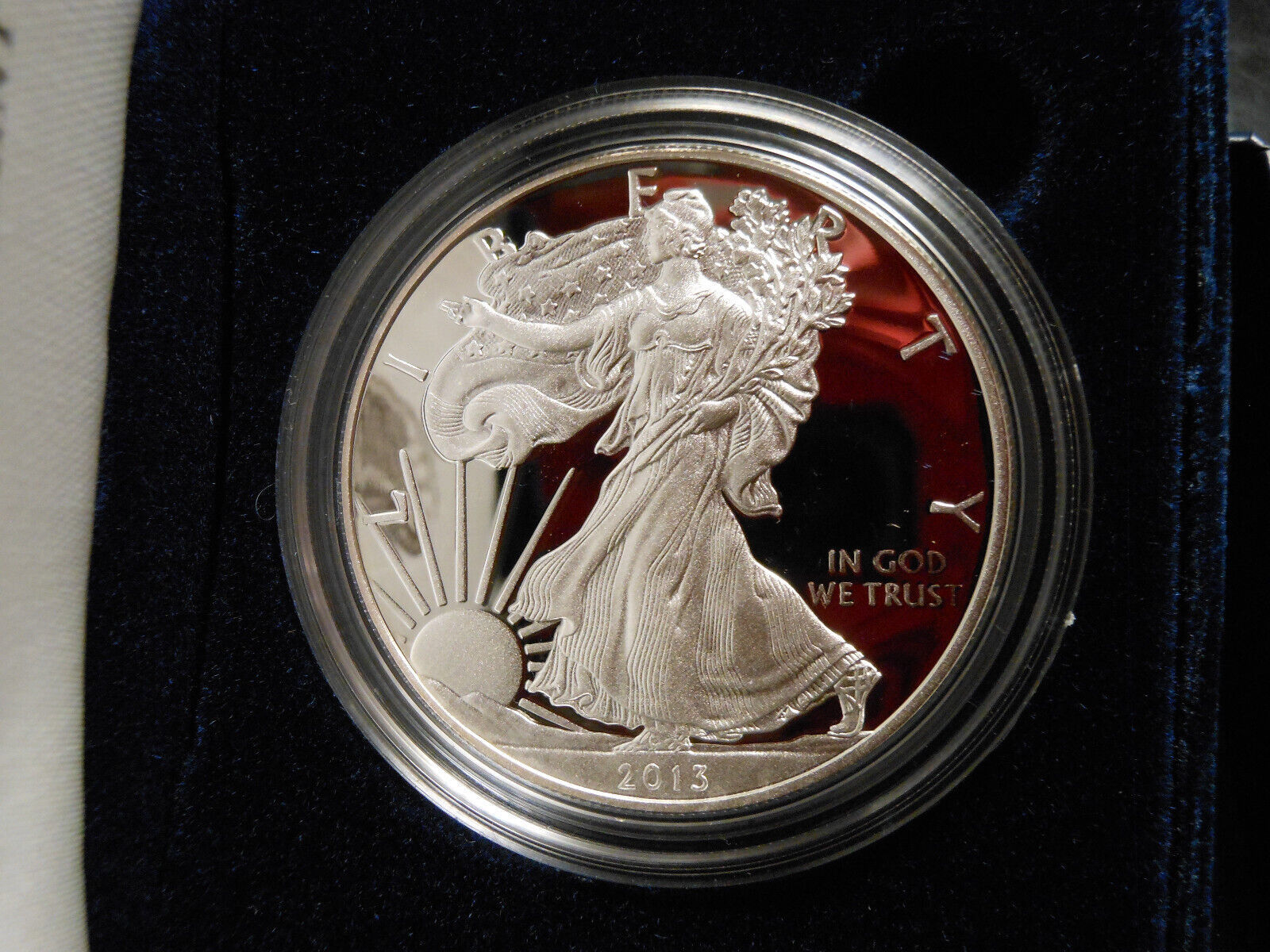 2013-W Proof Silver American Eagle 1 oz coin w/ box & COA - $85.00