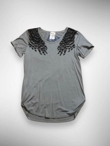 Vocal Y2K style mallgoth rhinestone bling wingback sequin t shirt small - $25.00