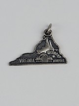 Vintage Sterling Silver Virginia State Map Travel Souvenir Charm Mint Co... - £8.09 GBP