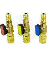 Manifold Gauge Refrigerant Charging Set of 3 Ball Valve Adapters - £22.07 GBP