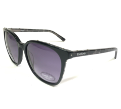 bebe Sunglasses BB7218 001 JET Black Frames Swarovski Crystals w Purple Lenses - £75.73 GBP