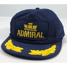 Designer Award Headwear Windsor Admiral Navy Blue Snapback Hat w Gold Embroidery - $11.95