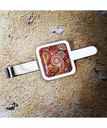 Unique Funky PAISLEY TIECLIP chrome RETRO groom WEDDING gift FAB tie bar... - $13.88 CAD
