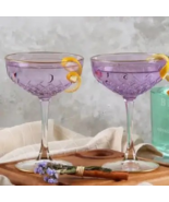 Crystal Champagne/Cocktail Glasses - Lilac set of 2 - $203.10 CAD