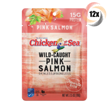 12x Pouches Chicken Of The Sea Wild Caught Boneless Pink Salmon | 2.5oz | - £26.17 GBP