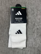 adidas Soccer Metro Sock Mens Medium White Arch &amp; Ankle Compression Ligh... - $9.89