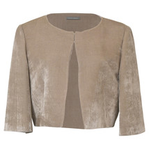 Alberta Ferretti Cropped Jacket In Velvet Women Beige Size 40 - $159.60