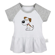 Cartoon Dog Newborn Baby Girls Dress Toddler Infant 100% Cotton Clothes - £10.33 GBP