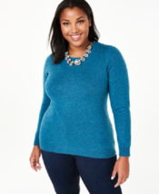 New Charters Club Blue 100% Cashmere Sweater Size 0X Women - £70.02 GBP
