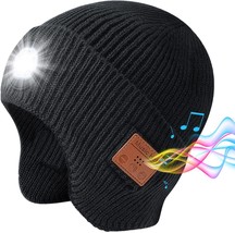 Bluetooth Beanie Hat with Light and Headphones - £23.18 GBP