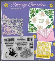 Cottage Garden Die &amp; Stamp Set. Die Cutting Stamping Cardmaking Crafts - $152.81 MXN