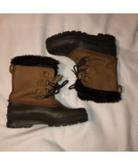 Women&#39;s Sorel Badger Lace Up Waterproof Winter Boots SZ 9 Insulated Brown - £35.04 GBP