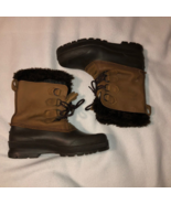 Women&#39;s Sorel Badger Lace Up Waterproof Winter Boots SZ 9 Insulated Brown - £35.89 GBP