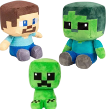 Cute Minecraft Plushies Creeper Zombie Steve 20cm Plush Stuffed Animal Game Toy - £14.18 GBP+