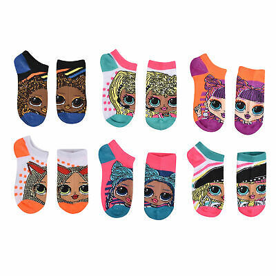 LOL Dolls OMG Fierce Character Faces Girls Ankle Socks 6-Pack Multi-Color - $14.98 - $16.98
