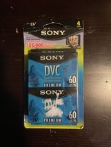 Sony DVC Mini DV 60 Min Digital Video Cassette 4 Pack SEALED DVM60PRR New - $22.99