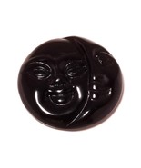 63.8 Carat Black Onyx Hand Carved Smiling Double Moon Face Stone Jewelry... - £13.33 GBP