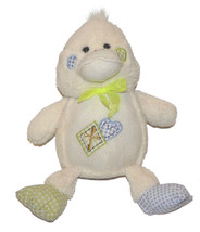 Goffa Int&#39;l Corp Cream Off White Duck Gigham Patches Heart Cross Plush Lovey 10&quot; - £26.10 GBP