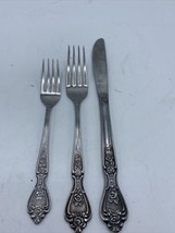 NORMANDY Stainless Unknown Manufacturer Textured Glossy Flatware 3-Place... - £19.82 GBP