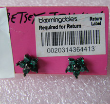 Betsey Johnson Stud Earrings Flower Green Crystal Hematite New $25 - £17.51 GBP